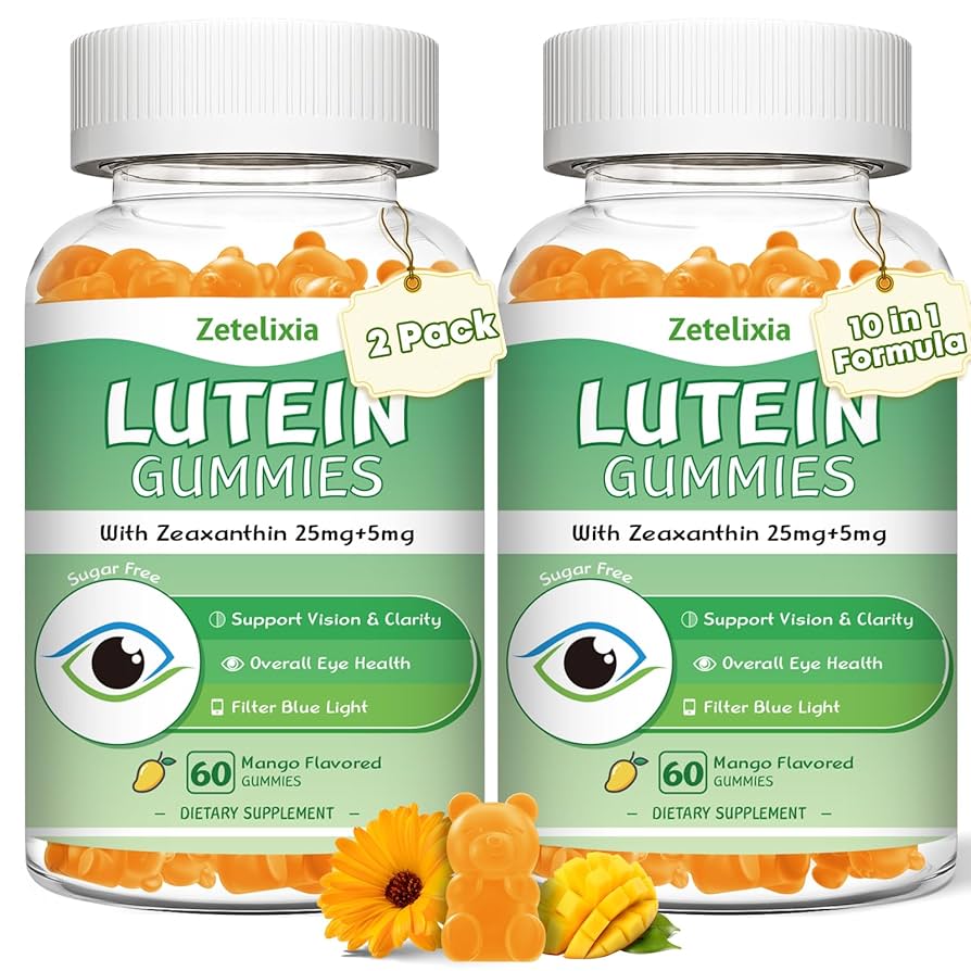 Amazon.com: 2 Pack Lutein Gummies 25mg, Sugar Free Lutein